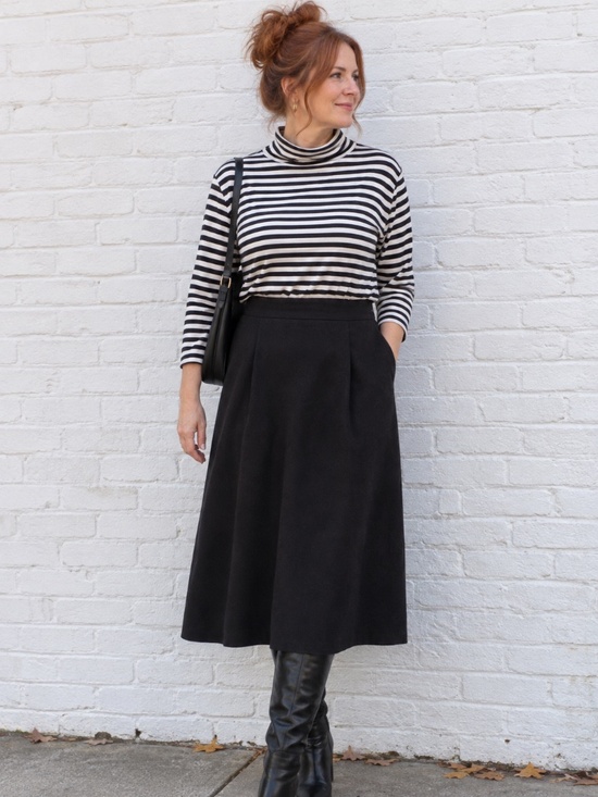 Vince Camuto Tops - 90s Minimalist Black & White Striped Top | Classic Parisian Layering